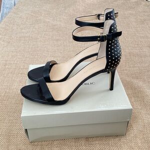 Banana Republic Jaylen 2 Black Studded Ankle-Strap Stiletto Sandals size 11